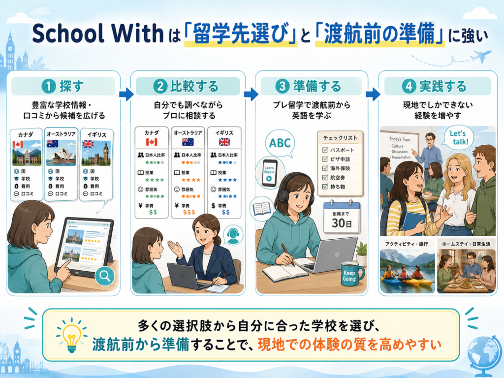 School With（スクールウィズ）の強みを解説している画像。